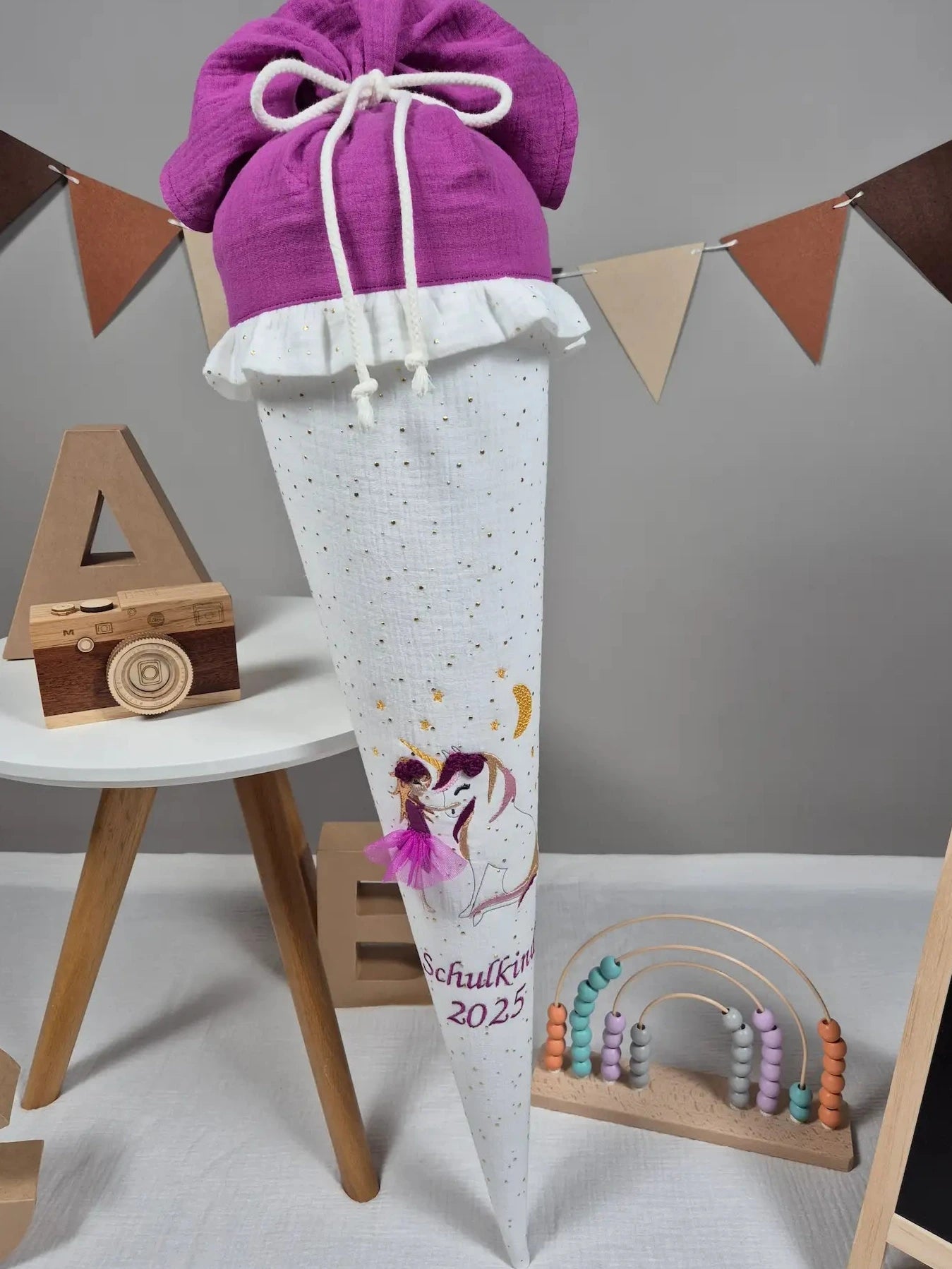 Schultüte Mädchen mit Einhorn